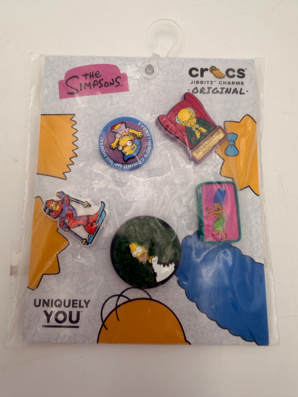 CROCS The Simpsons Jibbitz Charm Set - Yellow, Blue, Green, Pink